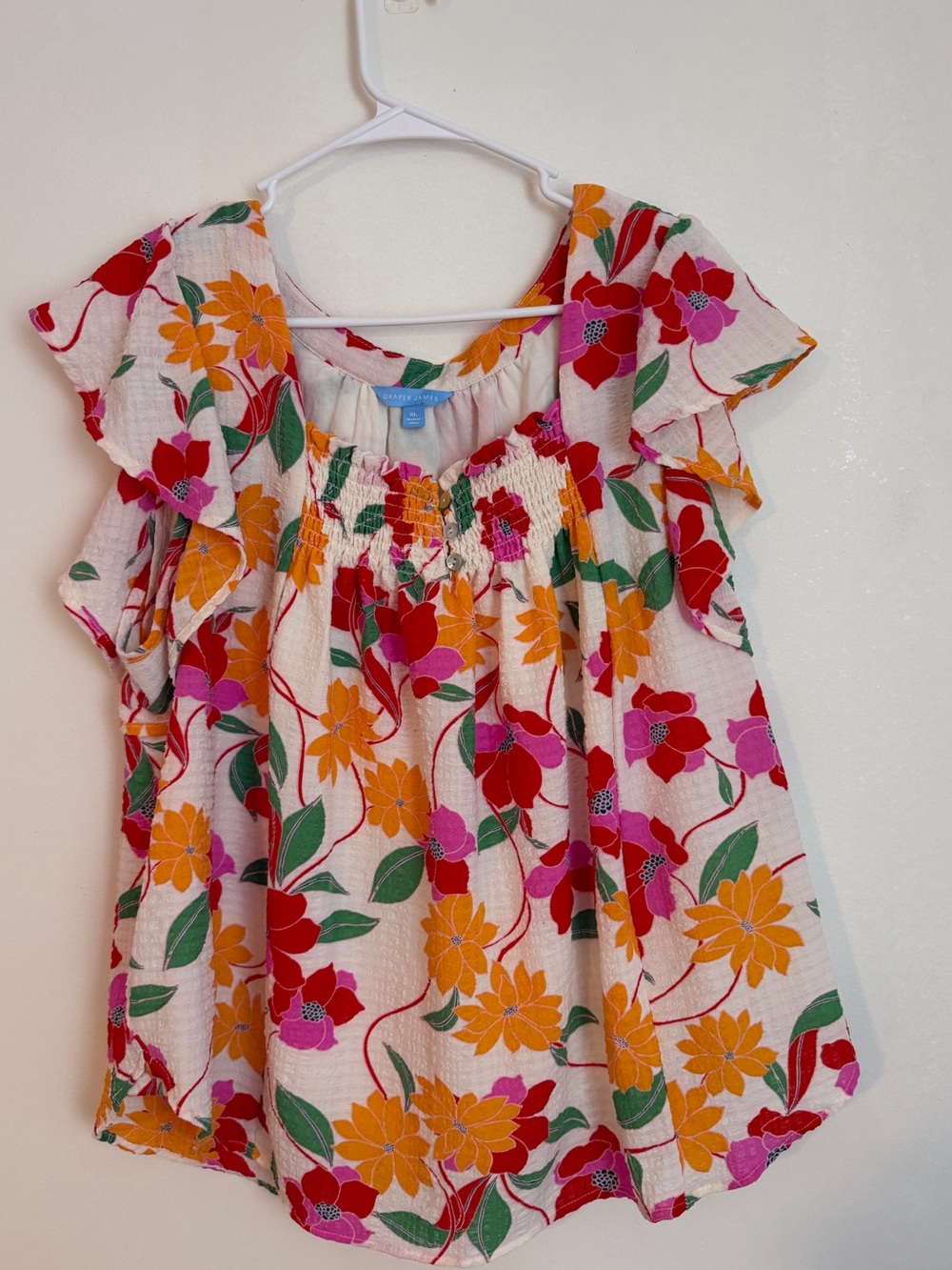 Draper James spring floral flowy top